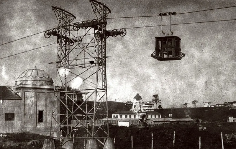 Cable aéreo del norte para pasajeros. Manizales - Aranzazu, hacia 1930.