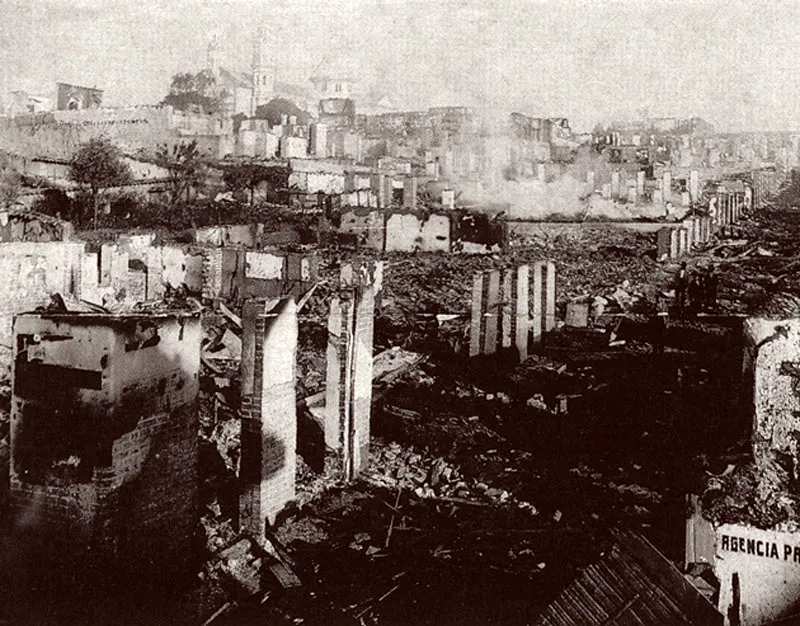 Panorámica después del incendio.