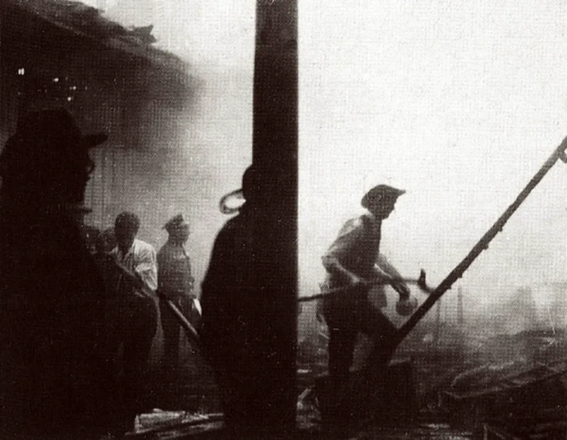 Vistas del incendio.