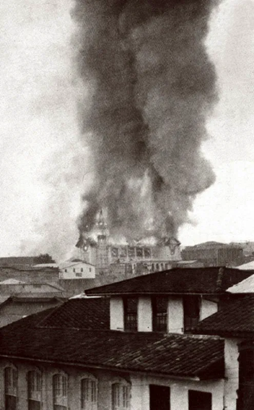Vistas del incendio.