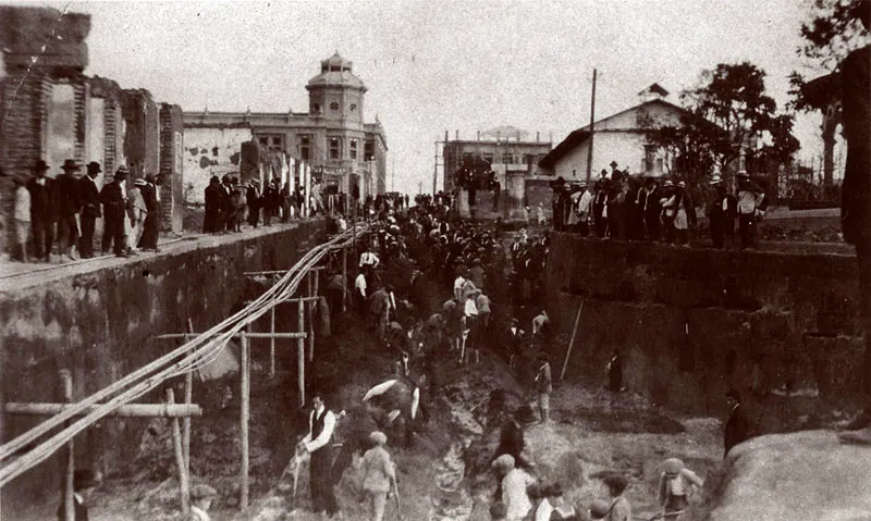 Banqueo despus del segundo incendio, hacia 1927. 