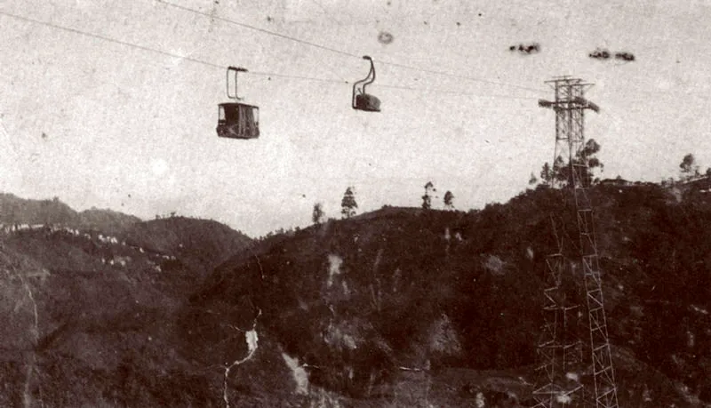 Torre del cable areo para pasajeros hacia 1930. 