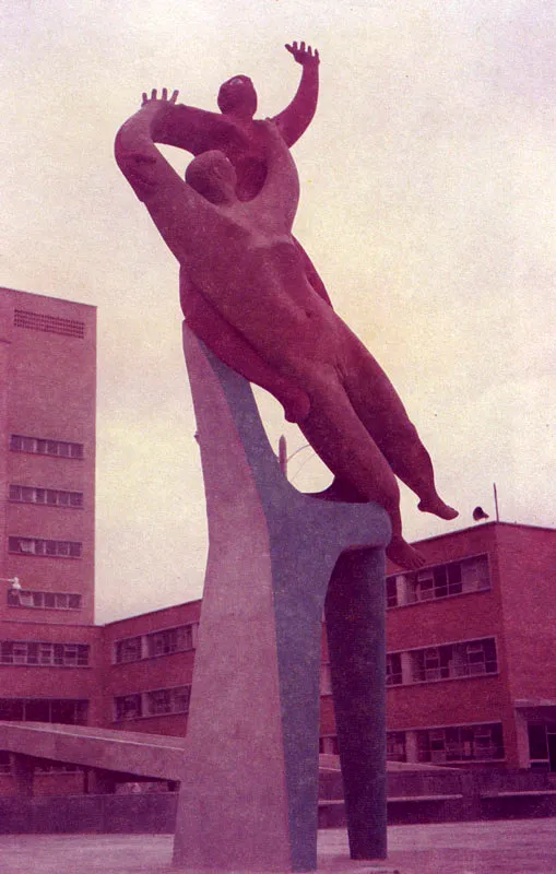 LA ENFERMEDAD Y LA SALUD.  Concreto policroma. 1950 - 1952. 