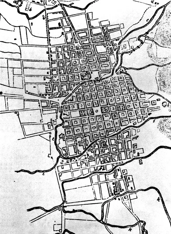 Plano levantado por I.F Holton hacia 1830. 