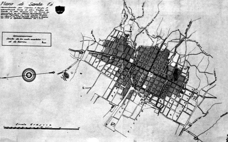 Reconstruccin de los planos levantados por don Domingo Esquiaqui en 1791, Carlos Francisco Cabren en 1793, Vicenta Falledo y Rivera en 1810 y Agustn Codazzi en 1849. 