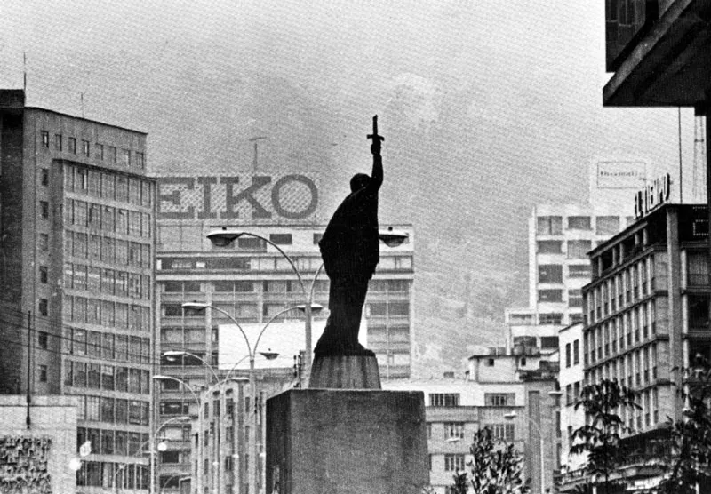 Estatua de Gonzalo Jimnez de Quesada sobre la calle 14 con carrera 8a. 