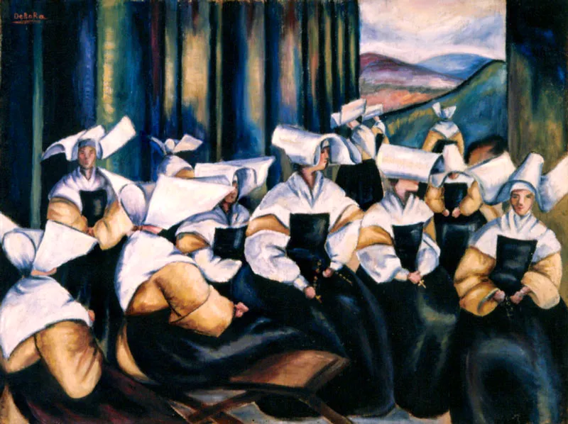 HERMANAS DE
LA PRESENTACION
Oleo sobre material de fique
0.88 x 1.17 m.