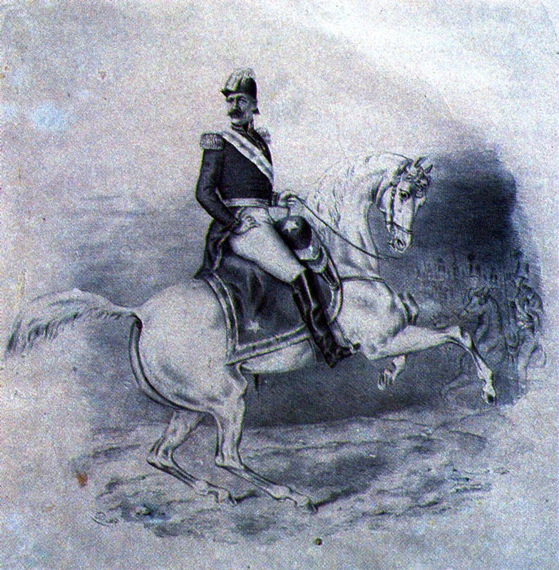 DEMETRIO PAREDES. José María Obando. 1852. Litografía realizada por Sarony. Nueva York. 56 x 42 cm. Colección Museo Nacional, Bogotá.