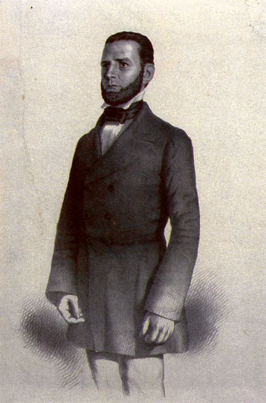 JERONIMO MARTINEZ. Pedro Fernández Madrid. 1858c. Litografía basada en fotografía, realizada por Martínez Hermanos. 55.5 x 42.0 cm. Colección Museo Nacional. Bogotá.
