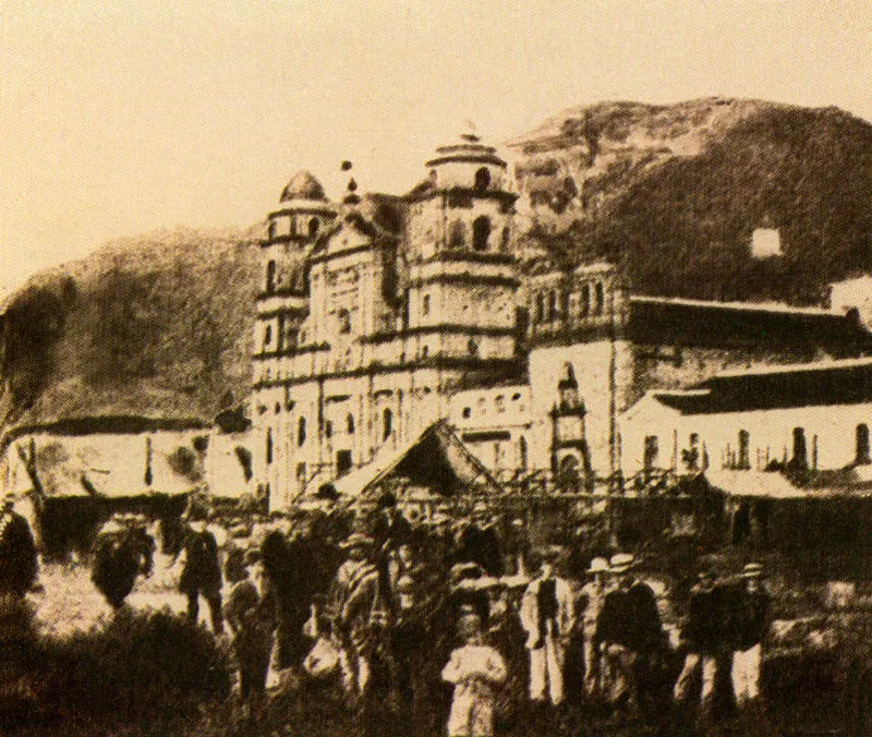 Atribuido a LUIS GARCIA HEVIA. Plaza de Bolívar. Bogotá. 1850C. Fotografía publicada en El Gráfico Agosto 31 de 1918.