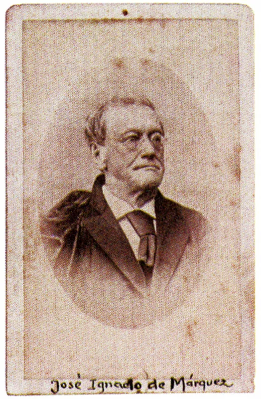 ANONIMO. José Ignacio de Márquez. 1870c. Bogotá. Copia en albúmina. 9.2 x 5.5 cm. Colección Museo Nacional, Bogotá.
