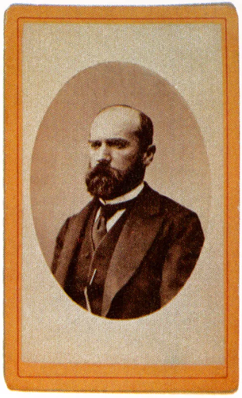 ANONIMO. Salvador Camacho Roldán. 1875c. copio en albúmina. 9.3 X 5.4 cm. Propiedad Félix Tisnés, Bogotá.