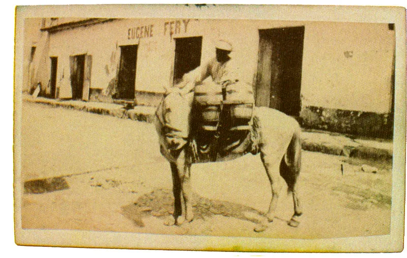 E. HERBRUGER JR. Vendedor de agua. Panamá. 1880c. Copia en albúmina. 5.5 X 9.5 cm. Colección Academia Colombiana de Historia, Bogotá