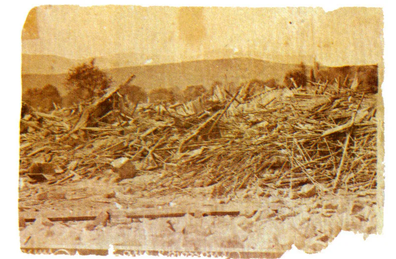 VICENTE PACINI.
Calle Chiozzone después del
terremoto. Cúcuta. 1875.
Copia en albúmina gelatina.
1 1.5 x 17.5 cm.
Colección Academia de Historia de
Norte de Santander, Cúcuta.