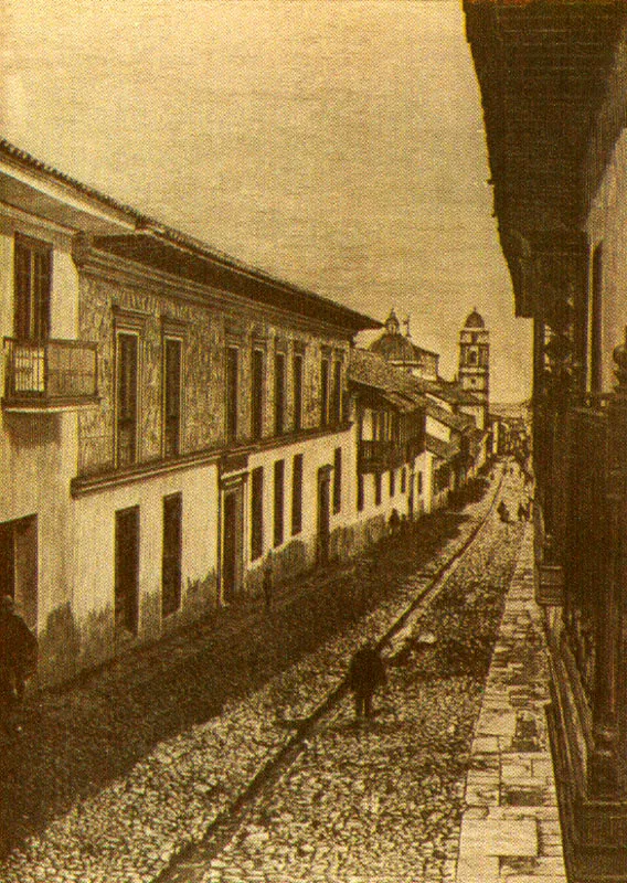 JULIO RACINES.
Palacio Arzobispal. Bogotá. 1884c.
Xilografía basada en fotografía,
realizado por Alfredo Greñas y
publicada en el Papel Periódico
Ilustrado. Año IV No. 83, enero 20 de
1885.
