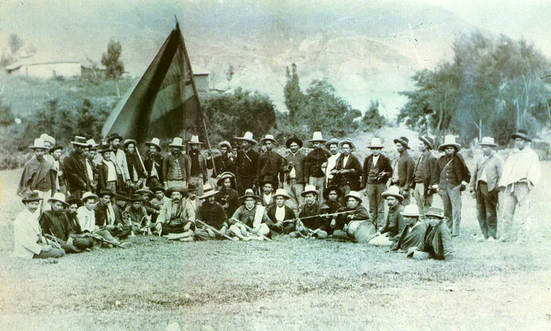 QUINTILIO GAVASSA.  Ejrcito conservador en vsperas de la batalla de Polonegro. 1901. Copia reciente. coleccin casa de la Cultura de Pamplona. 