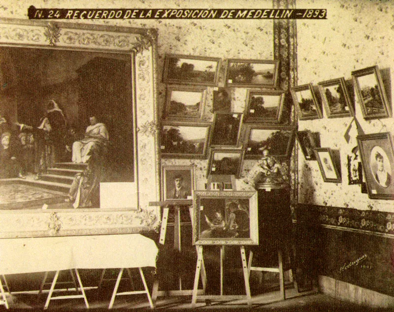 MELITON RODRIGUEZ.
Exposición de Francisco Antonio Cano.
Medellín. 1893.
Copia reciente de negativo gelatina vidrio.
20.1 x 25.3 cm.
Archivo fotografía Rodríguez, Medellín.
