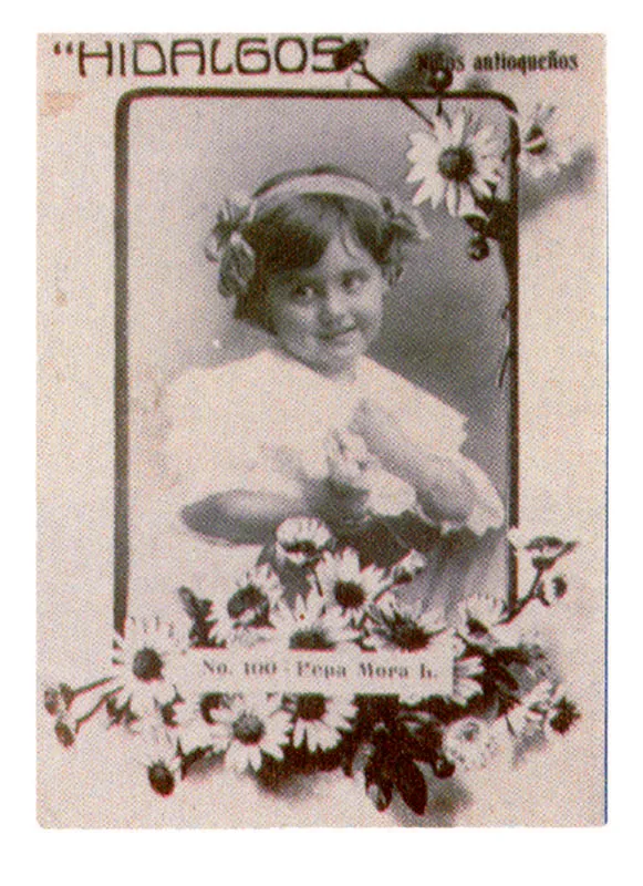 ARISTIDES ARIZA.
Pepa Mora B. Medellín. 1910c.
Copia en gelatina. 5.3 x 3.8 cm.
Propiedad particular, Bogotá.