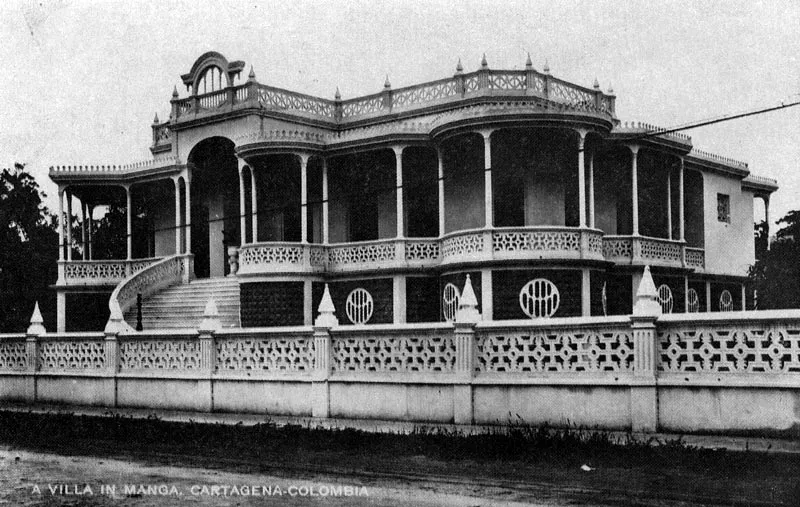 ANONIMO. Residencia en Manga. Cartagena. 1930c. Copia en gelatina. S. 7 x 13.2 cm. Propiedad particular, Bogotá.