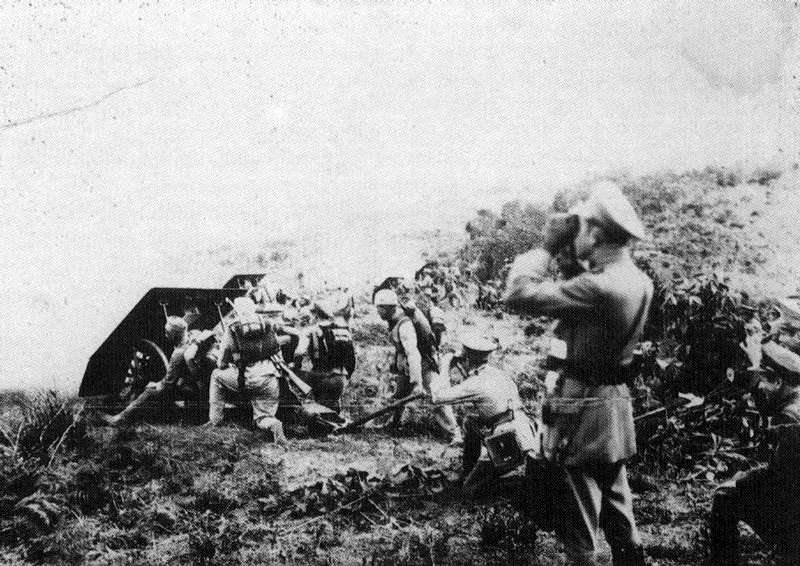 ANONIMO. Acciones de la guerra contra el Perú. 1932. Copia en gelatina. 8.8 x 13.8 cm. Propiedad Toto Villamizar, Pamplona.
