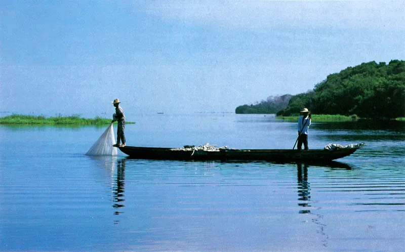 En las lagunas estuarinas con pocas fluctuaciones de marea, como en la Cinaga Grande de Santa Marta, la principal actividad pesquera se efecta desde canoas mediante el uso de atarrayas. Las especies preferidas por los pesca-dores son la lisa, Mugil spp., y la mojarra 
Eugerres spp. 