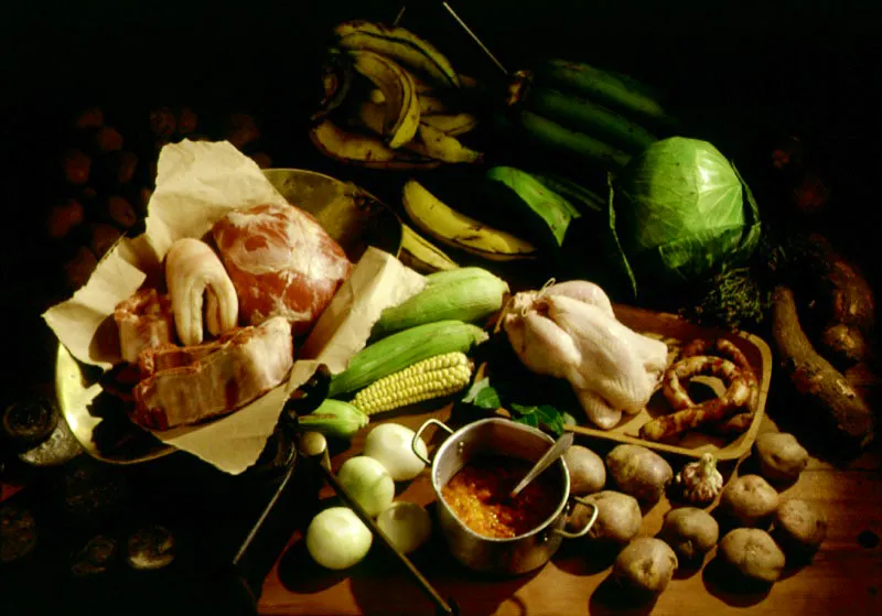 Ingredientes para la preparación del Puchero bogotano.