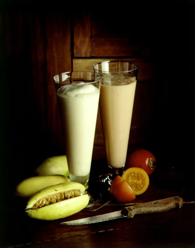 Sorbetes de curuba y tomate de rbol.  