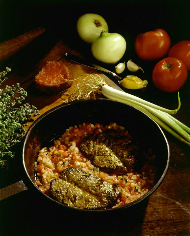 Bistec a la criolla.