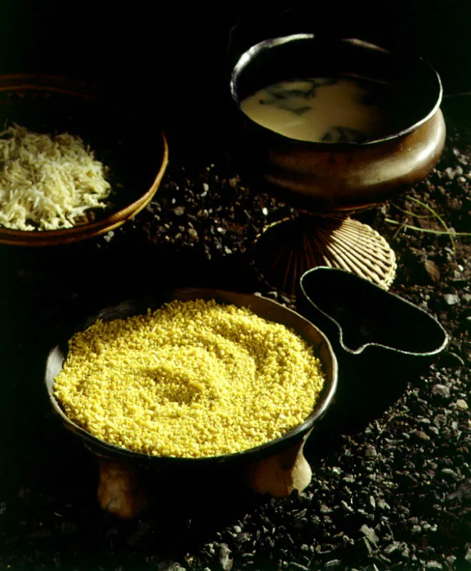 Ingredientes para la preparación de la Fariña o Mandioca.