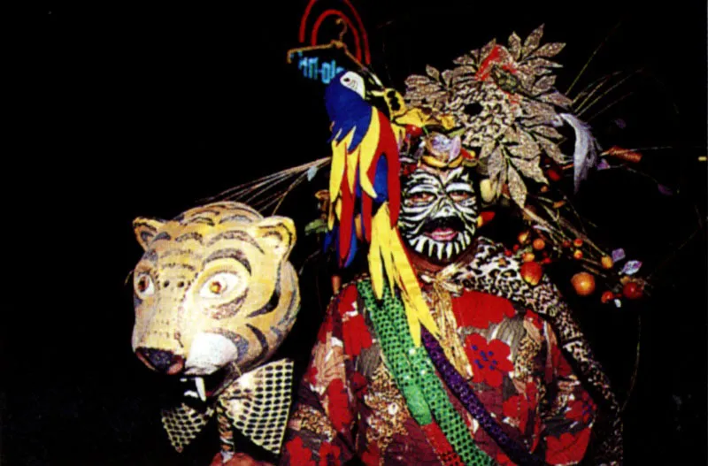 En la fauna danzante del Caribe colombiano aparecen disfraces individuales, como tío tigre, tío caimán, la araña Nansi, personajes del mundo fantástico infantil. Muchos de ellos viajaron desde el Africa con la memoria cultural de los negros esclavizados en la trata de los europeos. Jeremy Horner