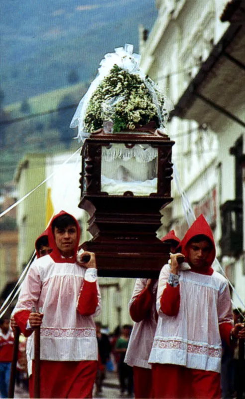  La riqueza de las imgenes de arte religioso cristiano que desfilan durante la Semana Santa en las diferentes ciudades es grande y sus mejores ejemplos se remontan a los tiempos de la colonia. Pamplona, en Norte de Santander, es una de las que conservan magnficas tradiciones, excelentes obras y tesoros en madera, metales y diseos.  Jeremy Horner