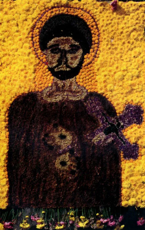 San Pacho de Quibdó en arte floral. Barrio Yescagrande, Quibdó, Chocó. Jeremy Horner
