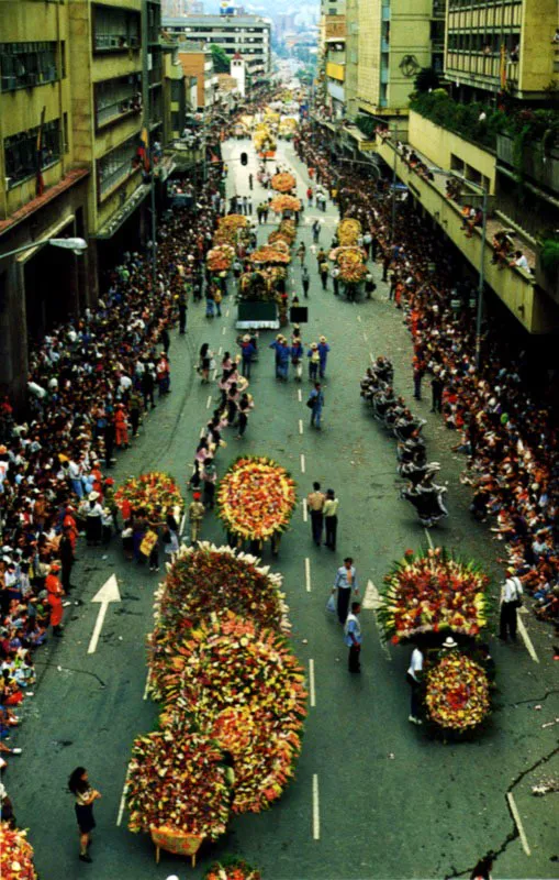 En el silletero del desfile de Medellín ha quedado grabada la memoria del transporte colonial por riscos y cordilleras en la espalda de los silleros y de los cargueros. Los primeros transportaban gentes, los segundos fardos de mercancías. Era un recurso de habilidad y sabiduría, de fuerza y precisión.
Jeremy Horner