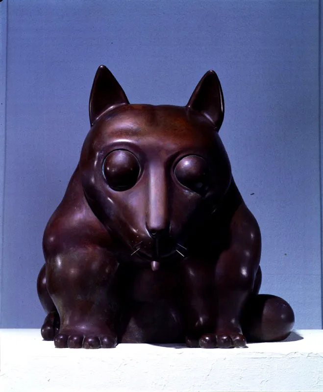 Perro (sentado).  
1981. 
Bronce, edicin de 6.  
74 x 76 x 68,5 cm.  