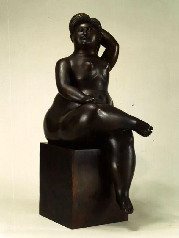 Mujer sentada.  
1987.  
Bronce, edicin de 6.  
61 x 22,2 x 31,8 cm.   