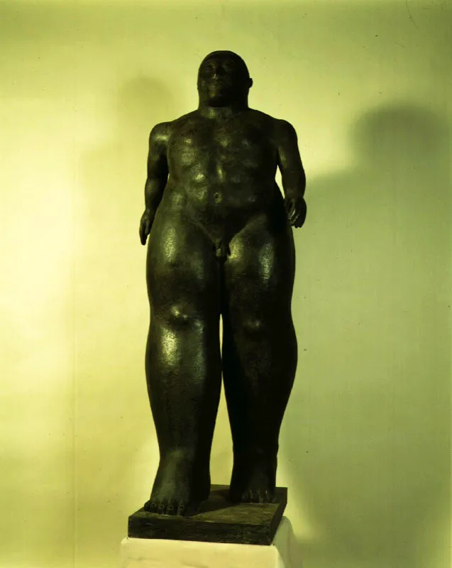 Hombre.  
1990.  
Bronce.  
188 x 75 x 78 cm.  