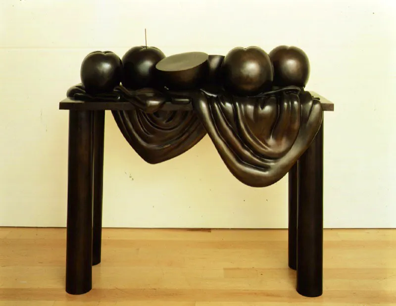 Naturaleza muerta con naranjas.  
1994.  
Bronce, edicin de 3. 
142 x 149 x 67 cm.   