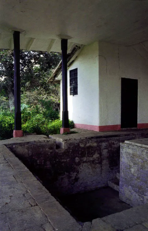 La Merced, El Cerrito, Valle del Cauca. Las galerías principales de La Merced incluyen, como las de La Concepción de Amaime, el lujo insólito de pies derechos o columnas en madera chocoana durísima, tallados con alguna fantasía artesanal que ciertamente se puede llamar barroca. Semejante efecto arquitectónico es excepcional en la arquitectura rural neogranadina.