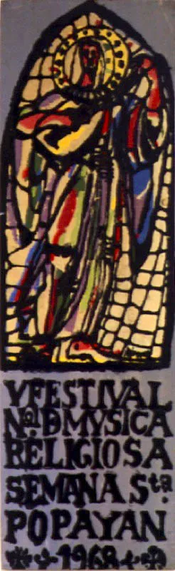 V Festival Nacional de Música Religiosa. 1968. Diseño Augusto Rivera. 100 x 30 cm.