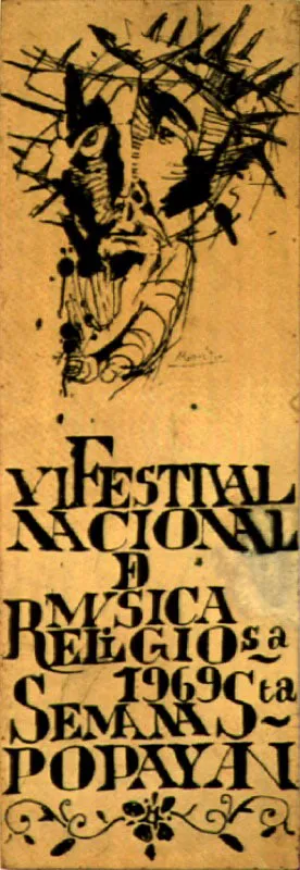VI Festival Nacional de Música Religiosa. 1969. Diseño Augusto Rivera. 100 x 35cm.