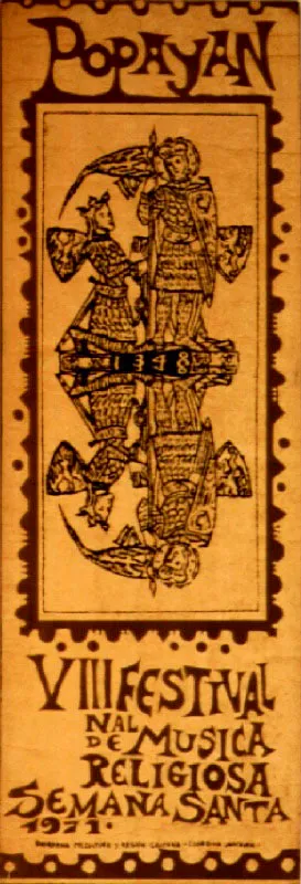 VIII Festival Nacional de Música Religiosa. 1971. Diseño Fabio Lozano. 100 x 35 cm.