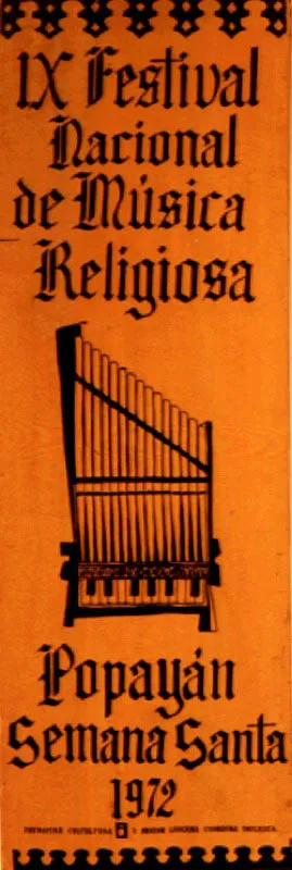 IX Festival Nacional de Música Religiosa. 1972. Diseño Iván Valencia. 100 x 35 cm.