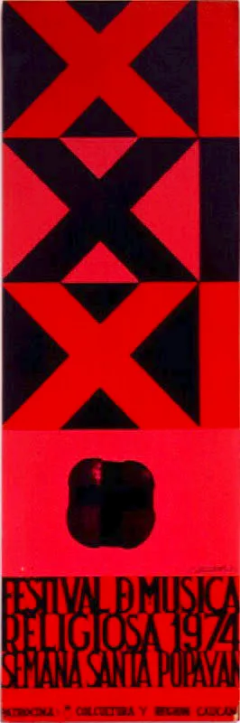 XI Festival de Música Religiosa. 1974. Diseño Éver Astudillo. 100 x 35 cm.