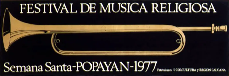 XIV Festival de Música Religiosa. 1977. Diseño Santiago Cárdenas. 100 x 35 cm.