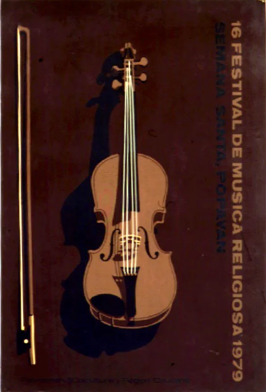 XVI Festival de Música Religiosa. 1979. Diseño Santiago Cárdenas. 84 x 56 cm.