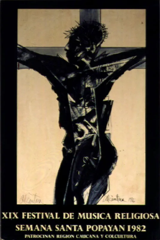 XIX Festival de Música Religiosa. 1982. Diseño Pedro Alcántara. 70 x 50 cm.