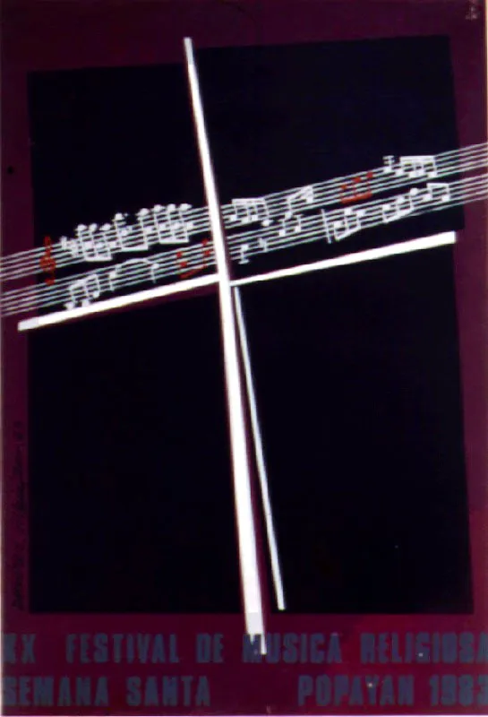 XX Festival de Música Religiosa. 1983. Diseño Eduardo Ramírez Villamizar. 70 x 50 cm.