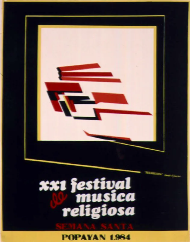 XXI Festival de Música Religiosa. 1984. Diseño Eduardo Ramírez Villamizar. 85 x 65 cm.