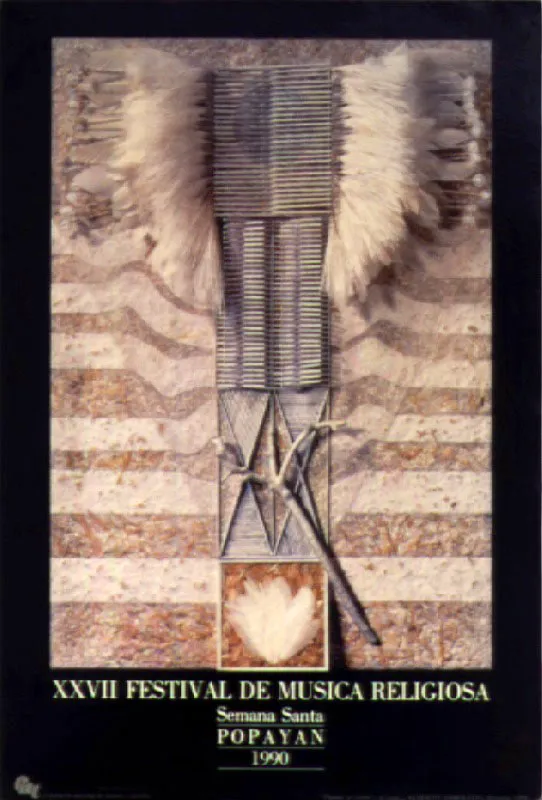 XXVII Festival de Música Religiosa. 1990. Diseño Alberto Arboleda. 70 x 50 cm.