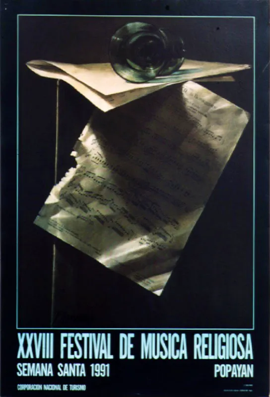 XXVIII Festival de Música Religiosa. 1991. Diseño David Manzur. 100 x 70 cm.